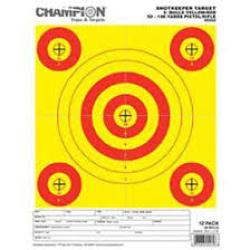 Champion 45562 Shotkeeper 5 Small Bullseye Target, Yellow/Red Bull, 8.5