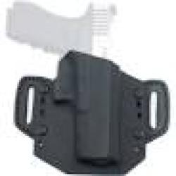 Open Top OWB Kydex Holster, Right Hand, Glock 17, Glock 22, Glock 33, With No Attachment, Black