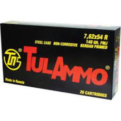 Tul Ammo 7.62x54R Steel Case 148gr FMJ