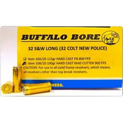 Buffalo Bore Ammunition 3A20 Outdoorsman Strictly Business 45Colt +P 325gr Lead Flat Nose 20 Per Box