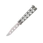 Bear & Son Cutlery 114TR Trainer Butterfly Folding Knife, 3 5/8" Blade, Silver Vein Powder Coated Handles