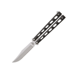 Bear & Son Cutlery 114B Clip Point Butterfly Folding Knife, 3 5/8" Blade, Black Powder Coated Handles