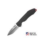 Bear & Son Cutlery 61122 Framelock, 3 1/4" Blade, Black G10 Handle, Satin Blade, Ball Bearing Action, Clip