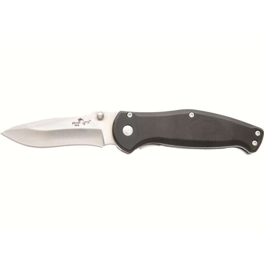 Bear & Son Bear Swipe Pocket Knife 2.5" Modified Drop Point Sandvik 14C28N Satin Blade Aluminum Handle Black