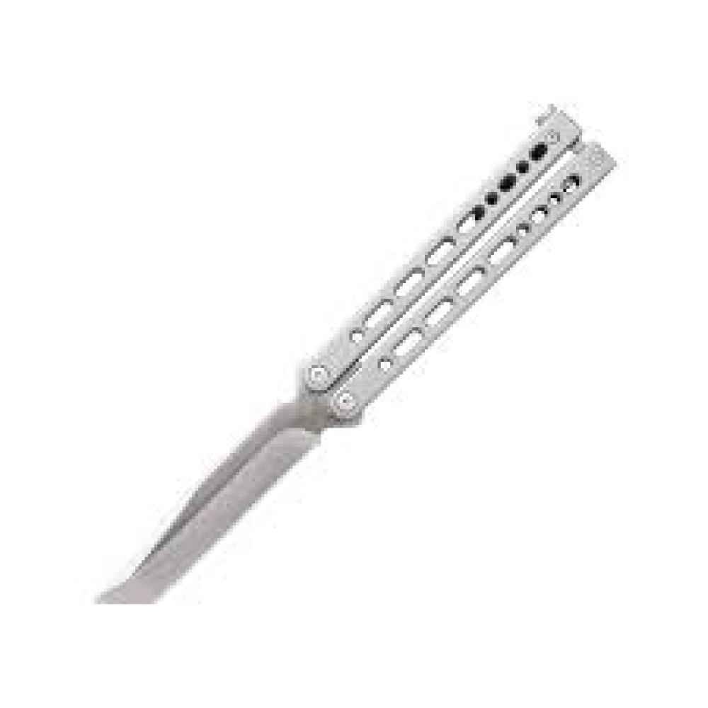Bear & Son Cutlery B-810-SS-S Bear Song VIII, Butterfly, 4" Blade, 154CM Steel, Satin Blade, Cerakote Stainless Handles, Spring Latch