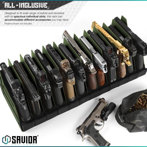 Savior Equipment 12-Slot Pistol Rack – OD Green