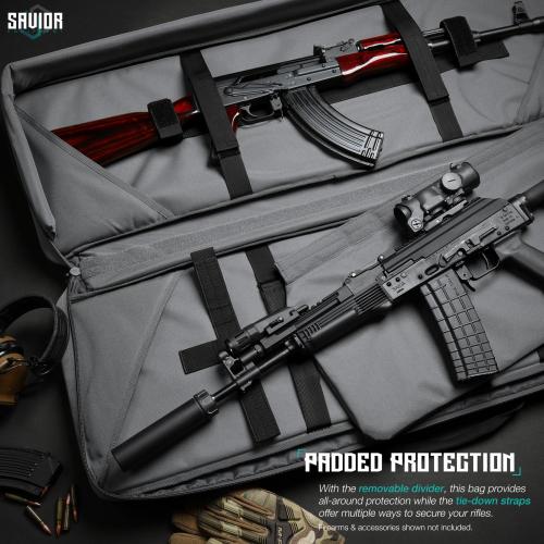 Double Rifle Bag - Specialist Series - 46" Gray (RB-4613DG-WS-GS)