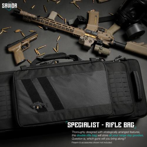 Double Rifle Bag - Specialist Series - 46" Black (RB-4613DG-WS-BK)