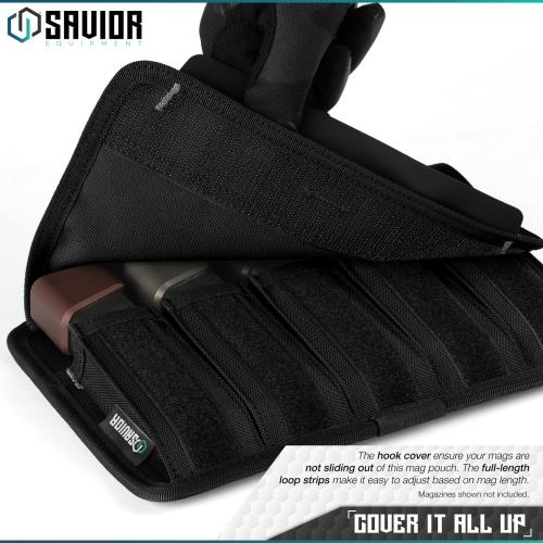 Savior Equipment Mag Buddy — Pistol Mag Pouch (2-Pack), Holds 10 Magazines | Magazine Storage | MP-FD-PISX5-2P-BK