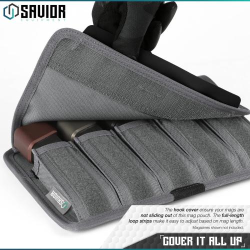 Savior Equipment Mag Buddy — Pistol Mag Pouch (2-Pack), SW Gray, Holds 10 Magazines | Magazine Storage | MP-FD-PISX5-2P-GS