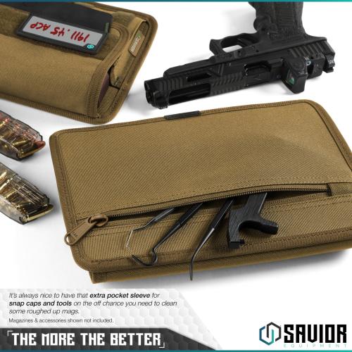 Savior Equipment Mag Buddy — Pistol Mag Pouch (2-Pack), Dark FDE, Holds 10 Magazines | Magazine Storage | MP-FD-PISX5-2P-TN