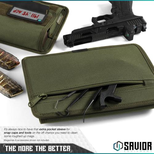 Savior Equipment Mag Buddy — Pistol Mag Pouch (2-Pack), OD Green, Holds 10 Magazines | Magazine Storage | MP-FD-PISX5-2P-OG