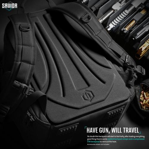 Savior Equipment Obsidian Black Compact S.E.M.A. Pistol Backpack — Discreet Carry Pack | Soft Case | BP-CPSEMA-WS-BK