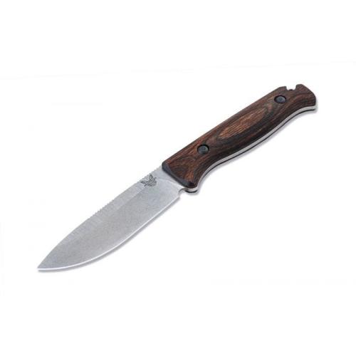 Benchmade Saddle Mountain Skinner — Stabilized Wood | Fixed-Blade Hunting Knife | 15002