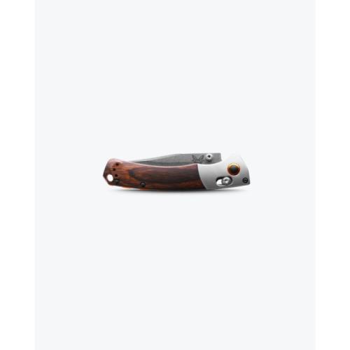 Benchmade Mini Crooked River — S30V Clip-Point, Gray Aluminum & Stabilized Wood | Folding Knife | 15085-2