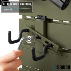 Wall Rack System - 5 Panels w/ 3 Rifle & 6 Pistol Hooks - Gray Wall Rack System - modular wall rack system i