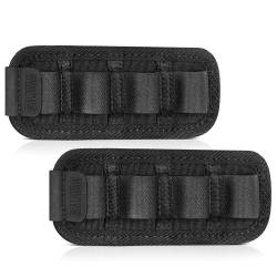 Velcro - Shotgun Shell Holder - 4 slots - Black, 2-Pack (MP-TNS-12G-QUAD-2P-BK)