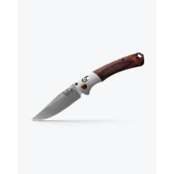Benchmade Mini Crooked River — S30V Clip-Point, Gray Aluminum & Stabilized Wood | Folding Knife | 15085-2