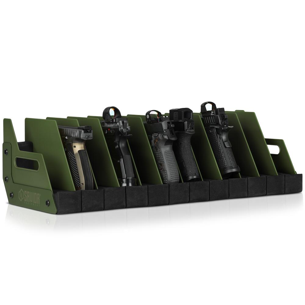 Savior Equipment 12-Slot Pistol Rack – OD Green