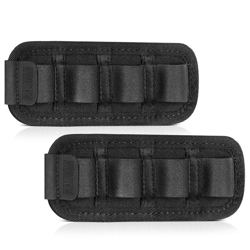 Velcro - Shotgun Shell Holder - 4 slots - Black, 2-Pack (MP-TNS-12G-QUAD-2P-BK)
