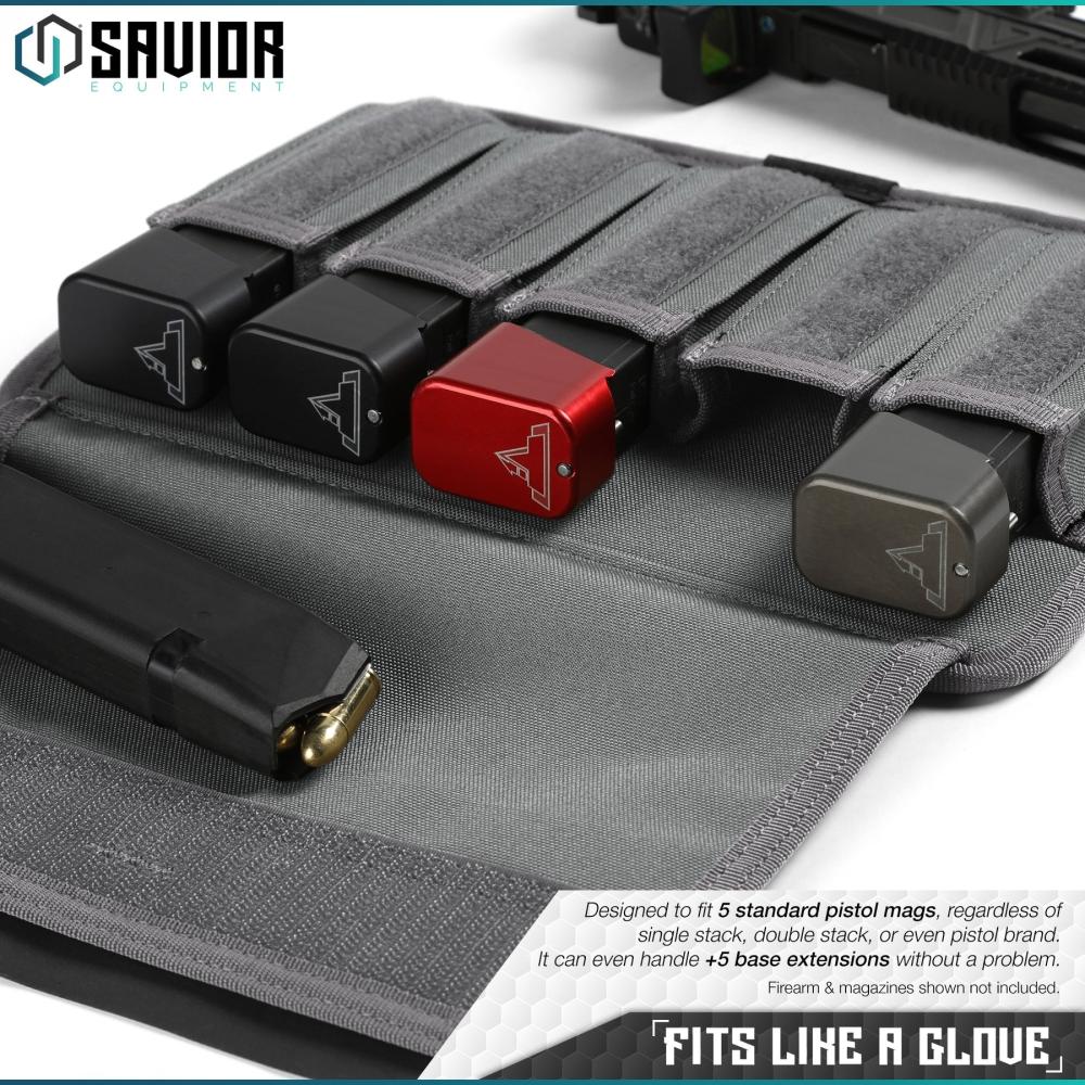 Savior Equipment Mag Buddy — Pistol Mag Pouch (2-Pack), SW Gray, Holds 10 Magazines | Magazine Storage | MP-FD-PISX5-2P-GS