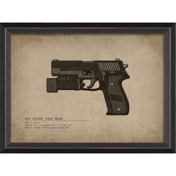 Vintage Handgun Wall Art 13x18