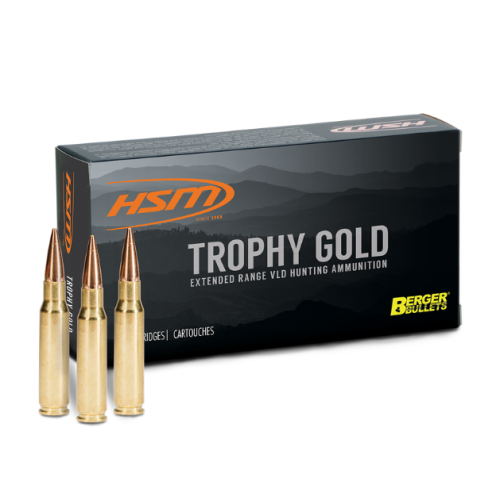 HSM 338LAP300OTM68 Trophy Gold Extended Range 338 Lapua Mag 300 gr Berger Hybrid Tactical Open Tip Match 20 Per Box/ 20 Case