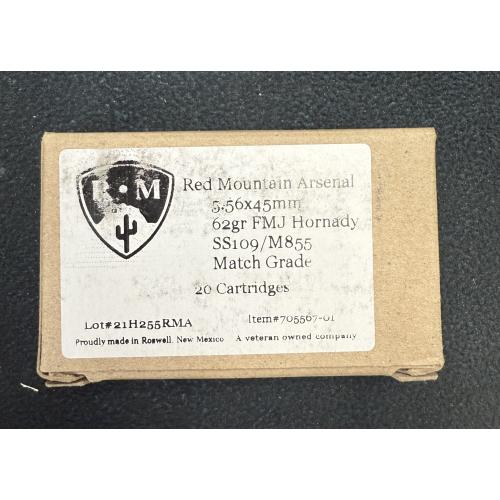 RED MOUNTAIN ARSENAL 5.56 FMJ 62 GR