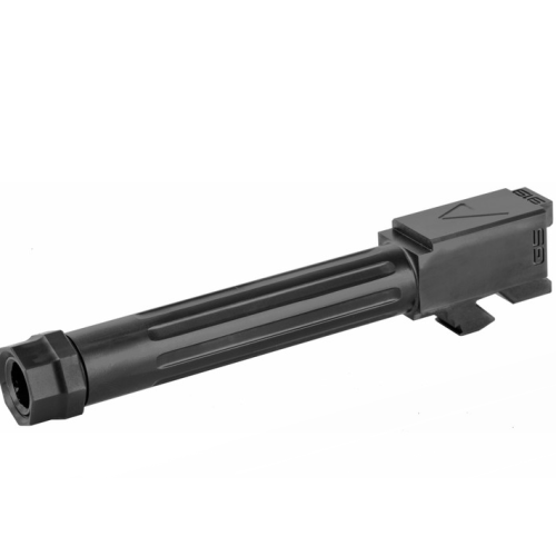 Agency Arms, Mid Line Barrel, 9MM, Black Nitride Finish, Threaded And Fluted, Fits Glock 19 Gen 5
