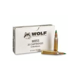 Wolf Gold M855, 5.56x45mm NATO, FMJ, 62 Grain, 20 Rounds