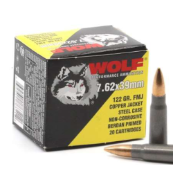 Wolf Ammo Performance 7.62x39mm 122 Grain Copper Full Metal Jacket Steel Cased Centerfire