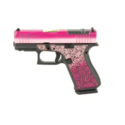 GLOCK 43X, M.O.S, Striker Fired, Semi-automatic, Polymer Frame Pistol, Sub-Compact, 9MM, 3.41 Barrel, Custom Lady Bug Cerakote Finish by Shark Coast T