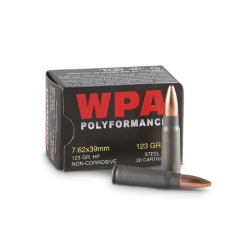 Wolf Polyformance 7.62x39mm Ammo 123 Grain Jacketed Hollow Point