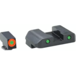 Ameriglo Spartan Operator Night Sight Set for Glock 42, 43, 43X 3-Dot Tritium Green Front with Orange Outline, Black Outline Rear Ameriglo Spartan Operator Night Sight Set for Glock 42, 43, 43X 3-Dot Tritium Green Front with Orange Outline, Black Outline Rear