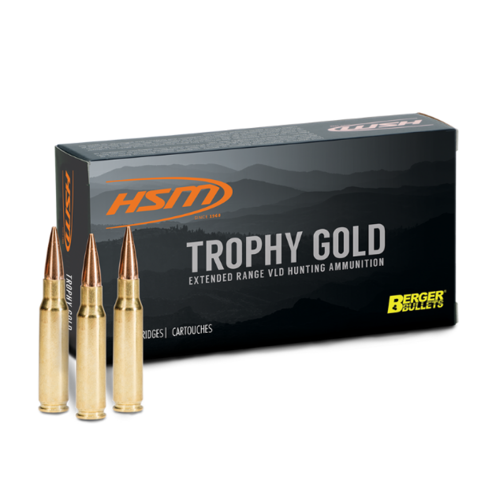 HSM 338LAP300OTM68 Trophy Gold Extended Range 338 Lapua Mag 300 gr Berger Hybrid Tactical Open Tip Match 20 Per Box/ 20 Case