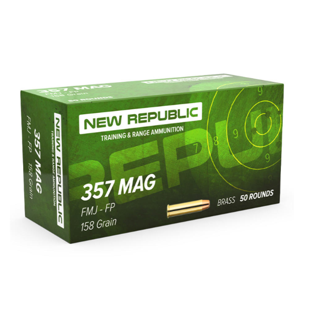 New Republic Training and Range 357 Magnum Ammo 158 Grain Full Metal Jacket Flat Point