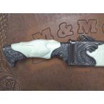 Fixed Blade Knife Engraved With Eagles (Consignment)
