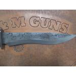 Fixed Blade Knife Engraved With Eagles (Consignment)