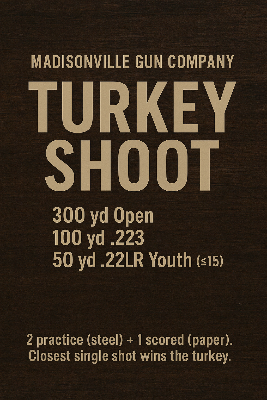 Thanksgiving Wild Turkey 101 Shoot