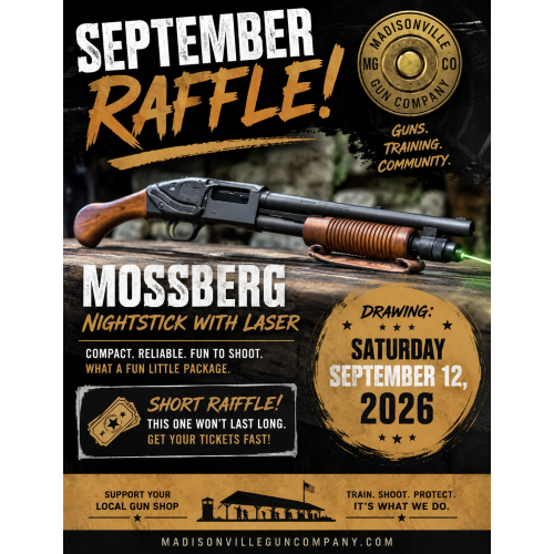 Raffle Ticket - 20 GA Mossberg Nightstick with CT laser!