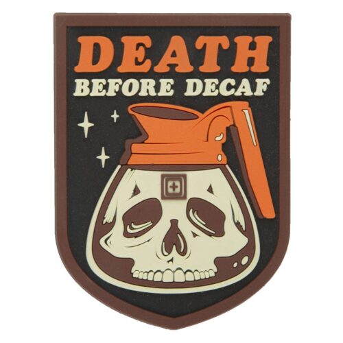 DEATH BEFORE DECAF PATCH - Unisex - RED - 1 SZ