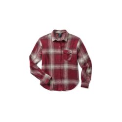 BRIANNA PLAID FLANNEL L/S - Womens - BURGUNDY PLAID 2 - M
