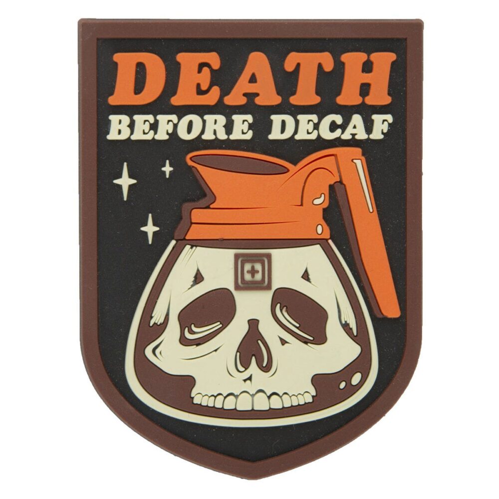 DEATH BEFORE DECAF PATCH - Unisex - RED - 1 SZ