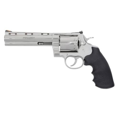 Colt's Manufacturing Anaconda, Revolver, Single/Double Action, 45 Long Colt, 6 Barrel, Stainless Steel Finish, Silver, Hogue Rubber Grips, 6 Rounds ANACONDA-SP6RTS-45C
