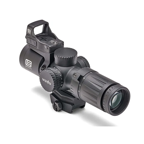 EOTECH Vudu Rifle Scope, 3-9X32mm, HC-1 Reticle, Second Focal Plane, Includes Integrated Mount and EFLX Mini Reflex Red Dot Sight 