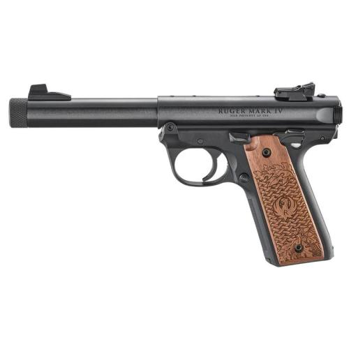 Ruger Mark IV 22/45, CS .22LR, 5.5" B, Threaded, Engraved Walnut Grip, 10RD