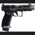 CANIK TTI Combat, Striker Fired, Semi-automatic, Polymer Framed Pistol, Full Size, 9MM, 4.6 Fluted Barrel, Quick Detach Canik Compensator, Cerakote Finish, Smoke, 3-Dot Sights, Holster, Punch and Toolkit, Cleaning Kit, Hard Case, 18 Rounds, 2 Magazin CANIK TTI Combat, Striker Fired, Semi-automatic, Polymer Framed Pistol, Full Size, 9MM, 4.6 Fluted Barrel, Quick Detach Canik Compensator, Cerakote Finish, Smoke, 3-Dot Sights, Holster, Punch and Toolkit, Cleaning Kit, Hard Case, 18 Rounds, 2 Magazin