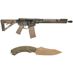 Diamondback Firearms DB15, Semi-automatic Rifle, AR, 223 Remington/556 NATO, 1:8, Medium Contour, 4150 CrMov, 16 FDE Cerakoted Barrel, Mid-Length Gas System, Mil Spec OD Green Finish With FDE Furniture, 6 Position Stock, 15 MLOK Handguard With Anti-S