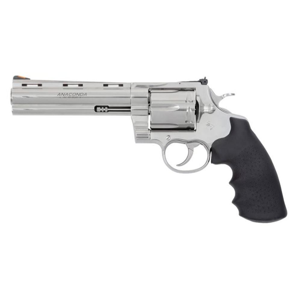 Colt's Manufacturing Anaconda, Revolver, Single/Double Action, 45 Long Colt, 6 Barrel, Stainless Steel Finish, Silver, Hogue Rubber Grips, 6 Rounds ANACONDA-SP6RTS-45C