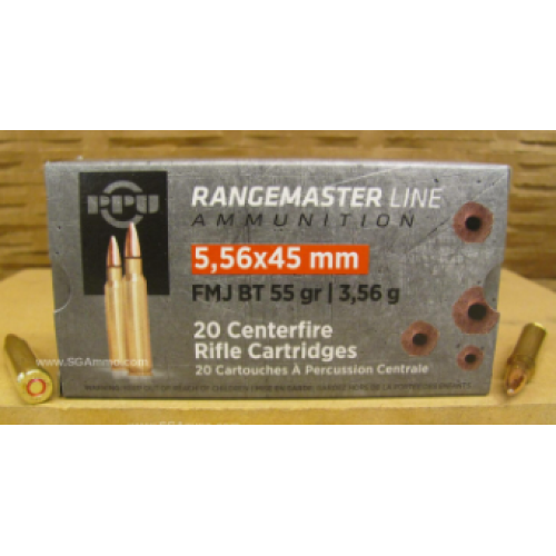 PPU .223/5.56 M193 FMJ BT 55GR